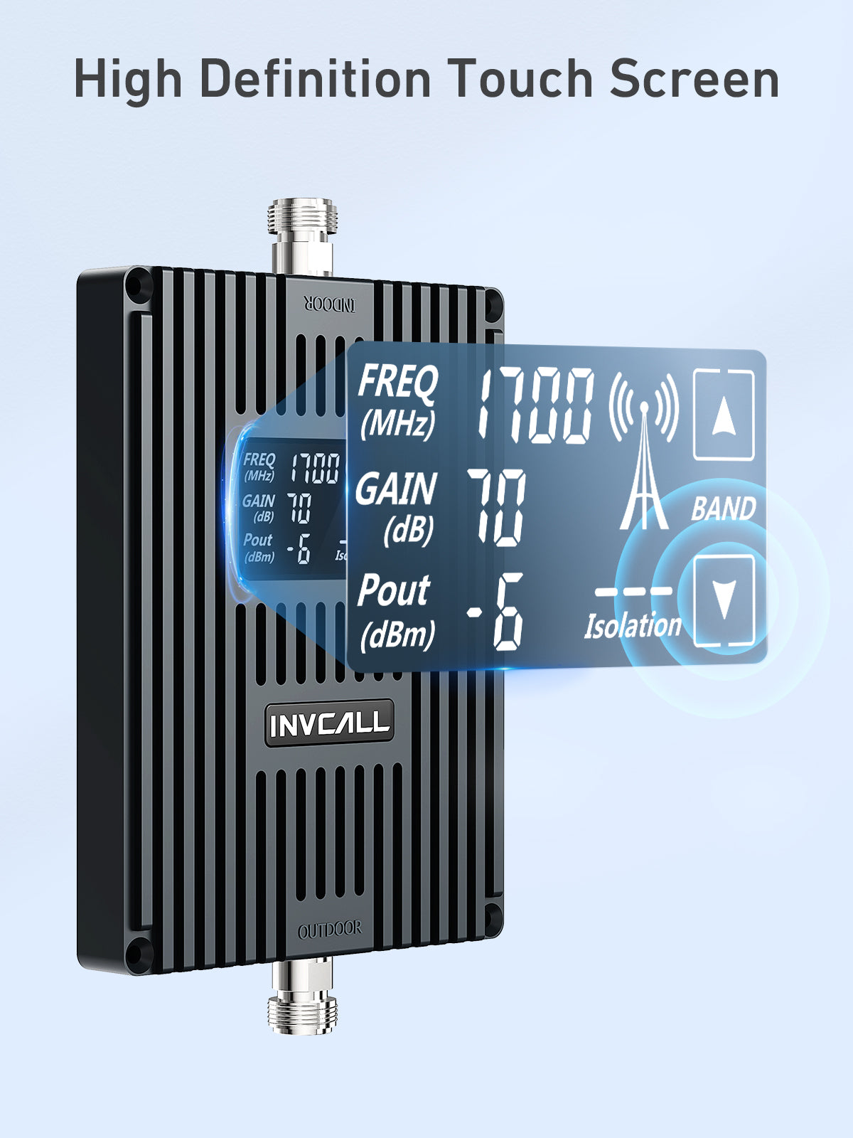 F30 Series Cell Phone Signal Booster for Home, Basement, Remote Areas High-tech Touch Screen Ampliifer Boost 4G LTE 3G Signal on Band