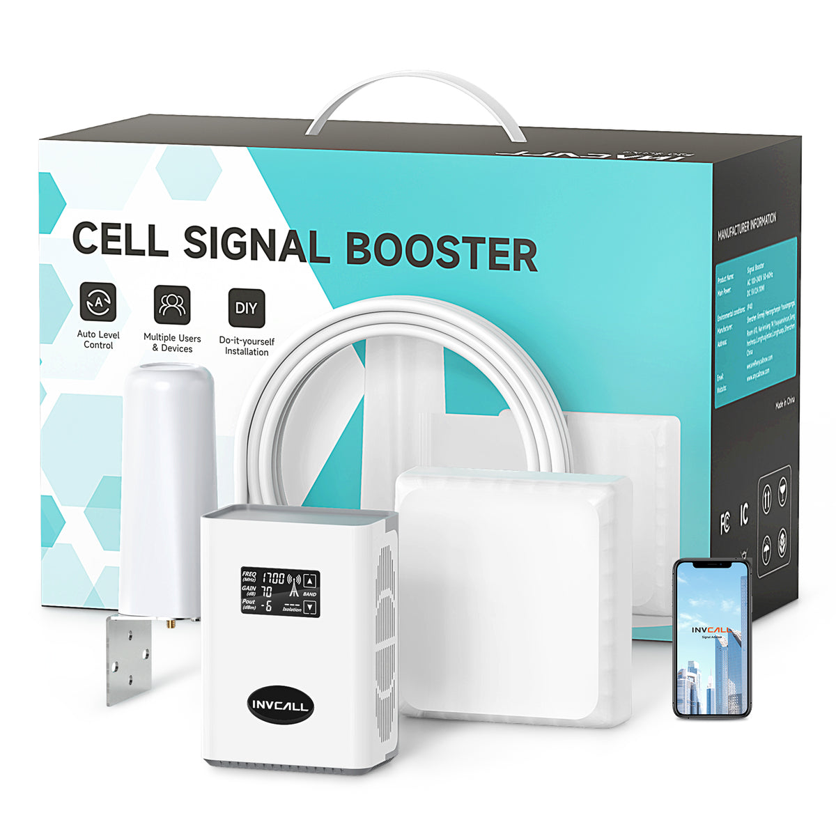 F20 Series | Cell Phone Signal Booster for All Carriers on Band 2/4/12/17/13/25 | 2 Indoor Antennas Coverage up to 7,000 Sq Ft